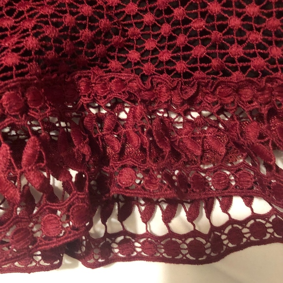 Mr Self Portrait Lace Dress Burgundy - Picture 7 of 8